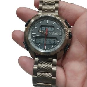 Coach C001 Men's Khaki gray light copper stainless steel Watch